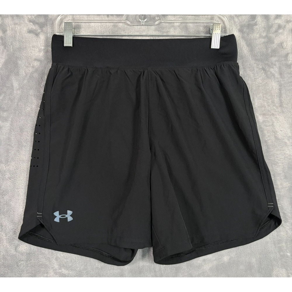 Under Armour Speedpocket Shorts Mens Medium Black Running 7'' Gym Stretch
